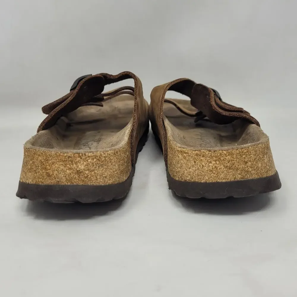 Birkenstock Betula Sandals Womens EU7 US6.5 Brown Nubuck Triple Straps Buckles